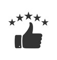 hand with thumb up and stars icon for your design vector image