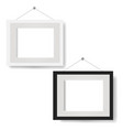 white picture frame set isolated background vector image