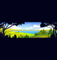 cartoon nature landscape summer forest background vector image