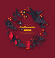halloween holiday background paper cut style vector image