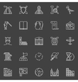 history linear icons vector image