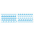 sea and ocean surf wave lines blue water borders vector image