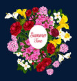 summer time flowers best wishes poster vector image vector image