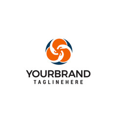 community hand logo design concept template vector image vector image