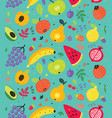 fruits and berries seamless pattern vector image