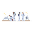 man and woman astronaut character in outer space vector image