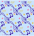 abstract music notes seamless pattern background vector image