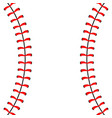 baseball ball stitches red lace seam isolated vector image vector image