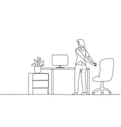 One single line drawing young sporty man Vector Image