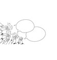 doodle hands clapping ovation with speech bubble vector image