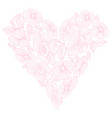 floral heart pattern of pink linear groovy daisy vector image