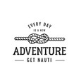 nautical adventure style vintage print design vector image