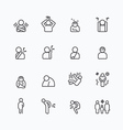 sick and symptoms injuries silhouette icons flat vector image