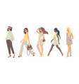 trendy women cartoon stylish girl characters vector image