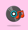 vinyl disk music with tune and note vector image