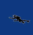 loneliness in deep blue sea scuba diver vector image
