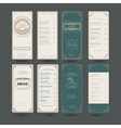 set of vintage restaurant menu design template vector image