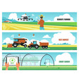 agricultural banners smart farming and using vector image