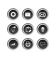 black office buttons on white background vector image