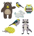 forest cartoon animals isolated on white for kids vector image vector image