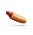 3d realistic flying french hot dog with ketchup vector image