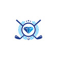 diamond golf logo icon design vector image