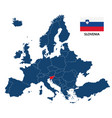 map of europe with highlighted slovenia vector image vector image
