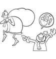 santa mistake cartoon coloring page vector image