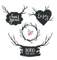 set rustic logo elements hand drawn vintage design vector image vector image