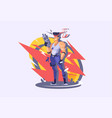 action hero combat soldier in a heroic pose vector image