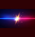 blue and red laser beam shooting with an explosion vector image vector image