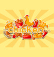 fast food fried chicken meat vector image vector image