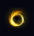 golden yellow flare circle glowing light effect vector image vector image