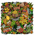 hawaii cartoon doodles vector image