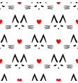 repeated heart and outline cats head drawn vector image vector image