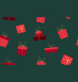 seamless pattern with red christmas gift boxes vector image vector image