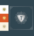 vintage logo monogram template golden vector image