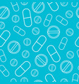 seamless line pattern with pills and capsules vector image vector image
