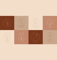 set of linear logos or emblem template for alcohol vector image vector image