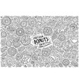 doodle cartoon set of donuts objects vector image vector image