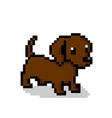 Pixel dog image for game assets Royalty Free Vector Image