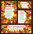 hello autumn banner set with fall nature frame vector image