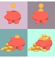 piggy bank icon in style of flat design vector image vector image