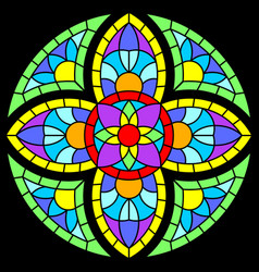 Stained-glass window in gothic style medieval Vector Image