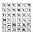 set of metallic icons metal buttons in the squares vector image vector image