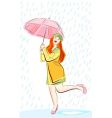 rain and woman vector image vector image