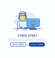 cybersport concept with thin line icons vector image