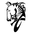 digital drawing of black tribal head horse vector image