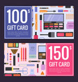 gift card vouchers for beauty products vector image
