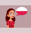 teen girl speaking polish language cartoon vector image
